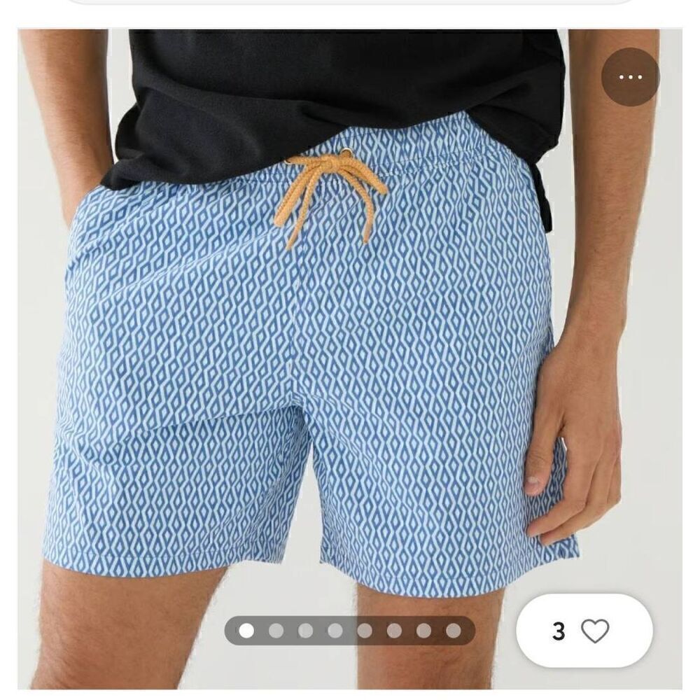 J.Crew Geometric Men Swim Trunks S 8"